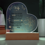 Acrylic Heart Plaque For Wife