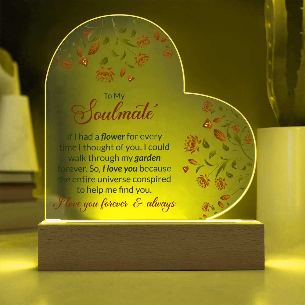 Acrylic Heart Plaque For Soulmate