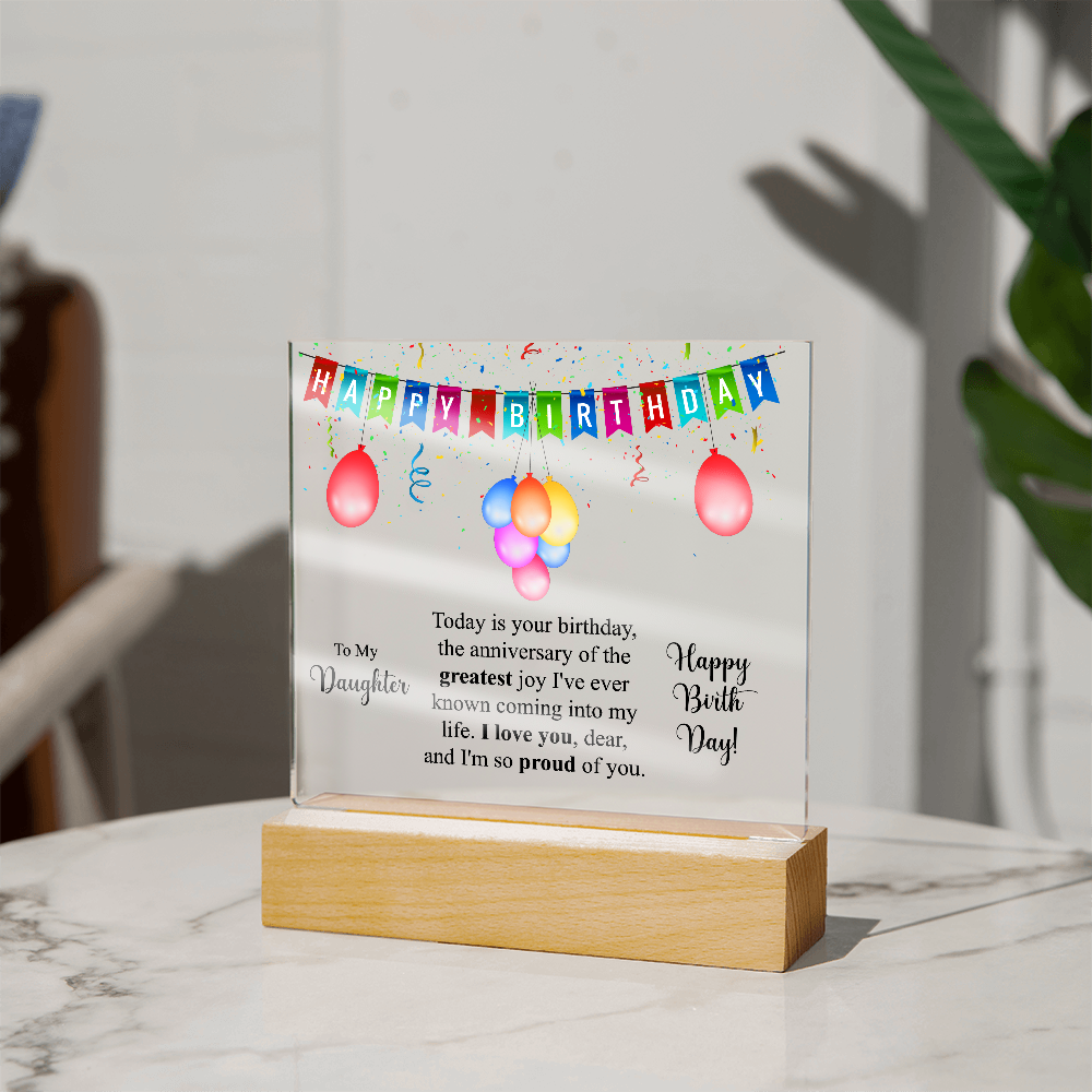 Acrylic Square Plaque For Birthday Gift