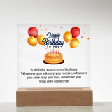 Acrylic Square Plaque For Birthday Gift