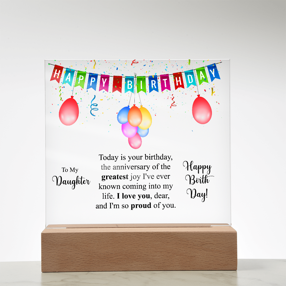 Acrylic Square Plaque For Birthday Gift