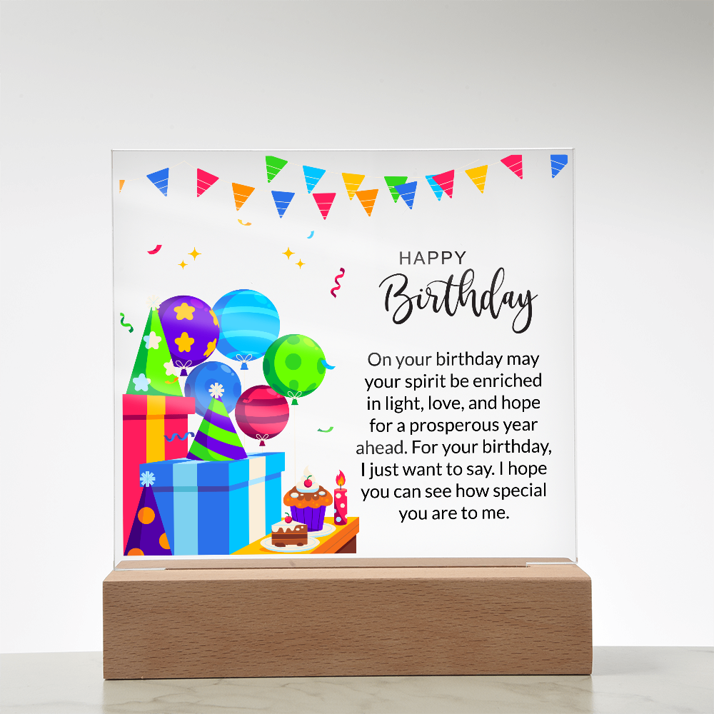 Acrylic Square Plaque For Birthday Gift