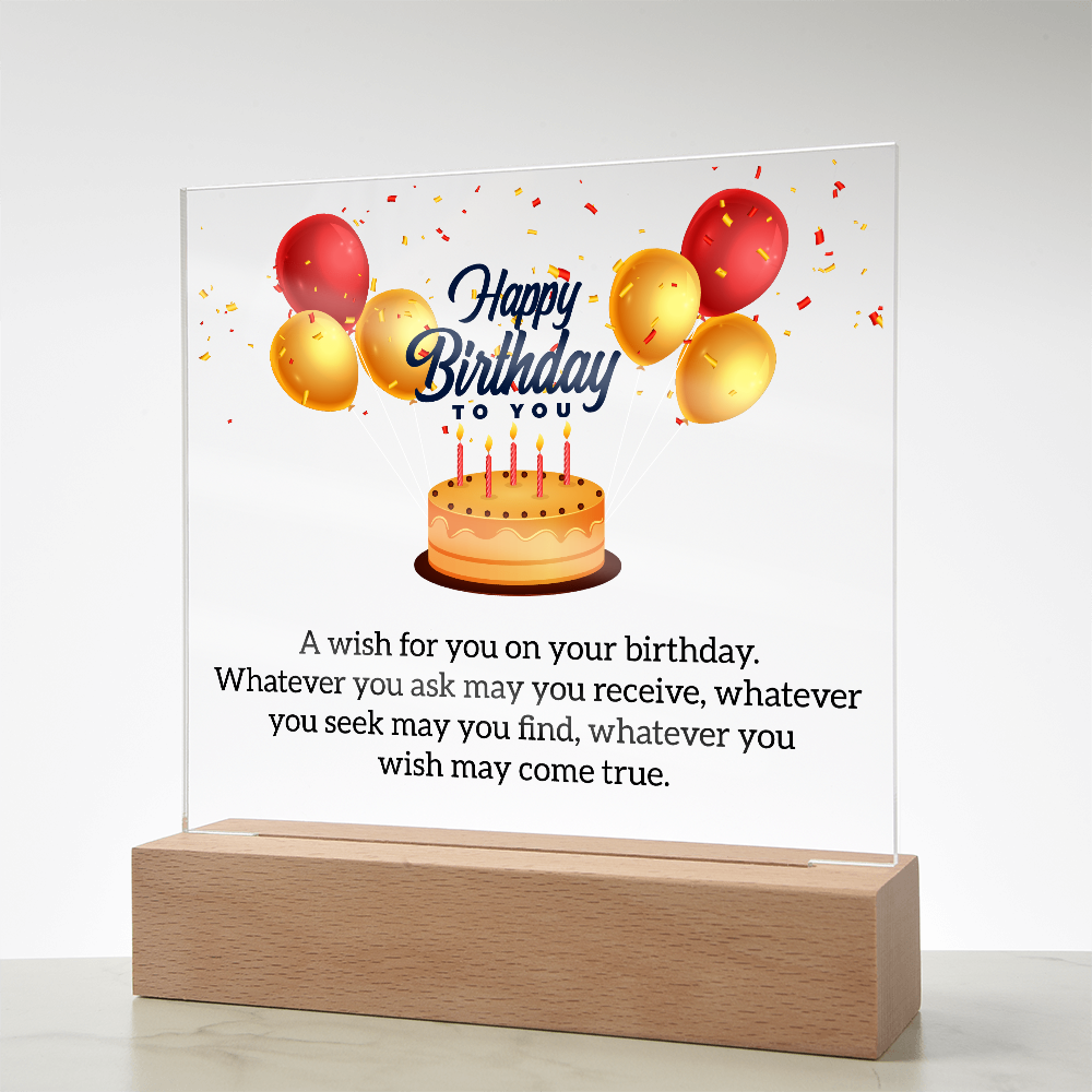 Acrylic Square Plaque For Birthday Gift