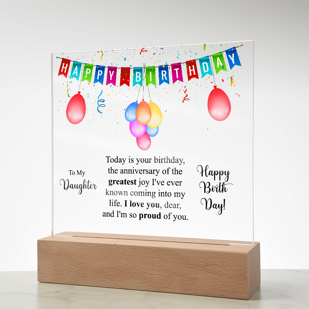 Acrylic Square Plaque For Birthday Gift