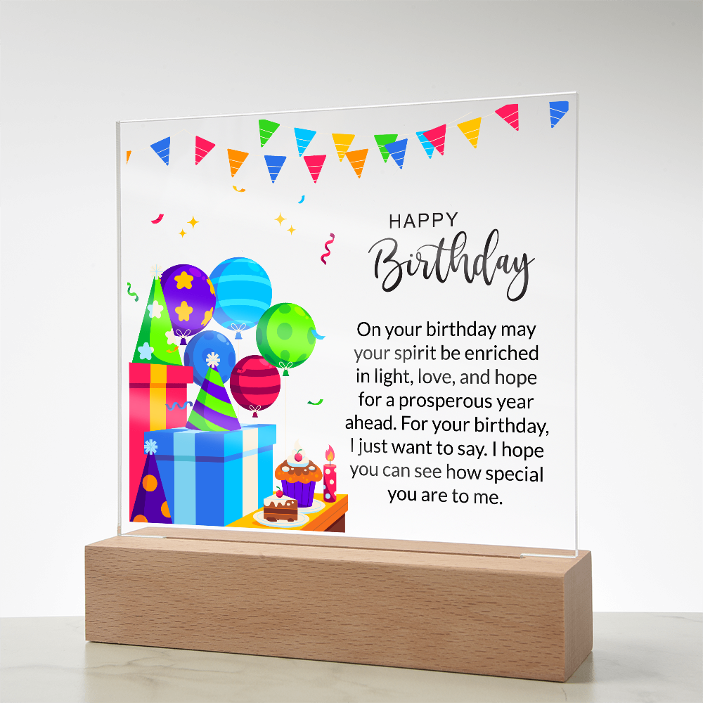 Acrylic Square Plaque For Birthday Gift