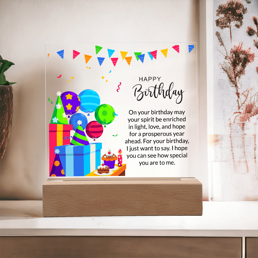 Acrylic Square Plaque For Birthday Gift