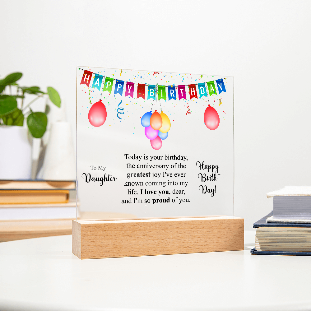 Acrylic Square Plaque For Birthday Gift