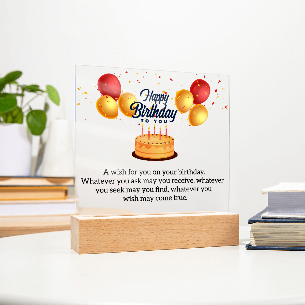 Acrylic Square Plaque For Birthday Gift