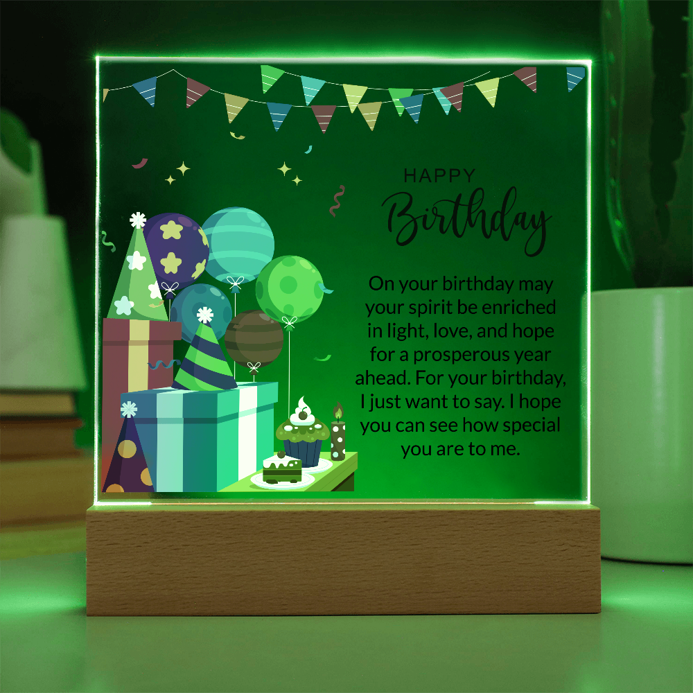 Acrylic Square Plaque For Birthday Gift