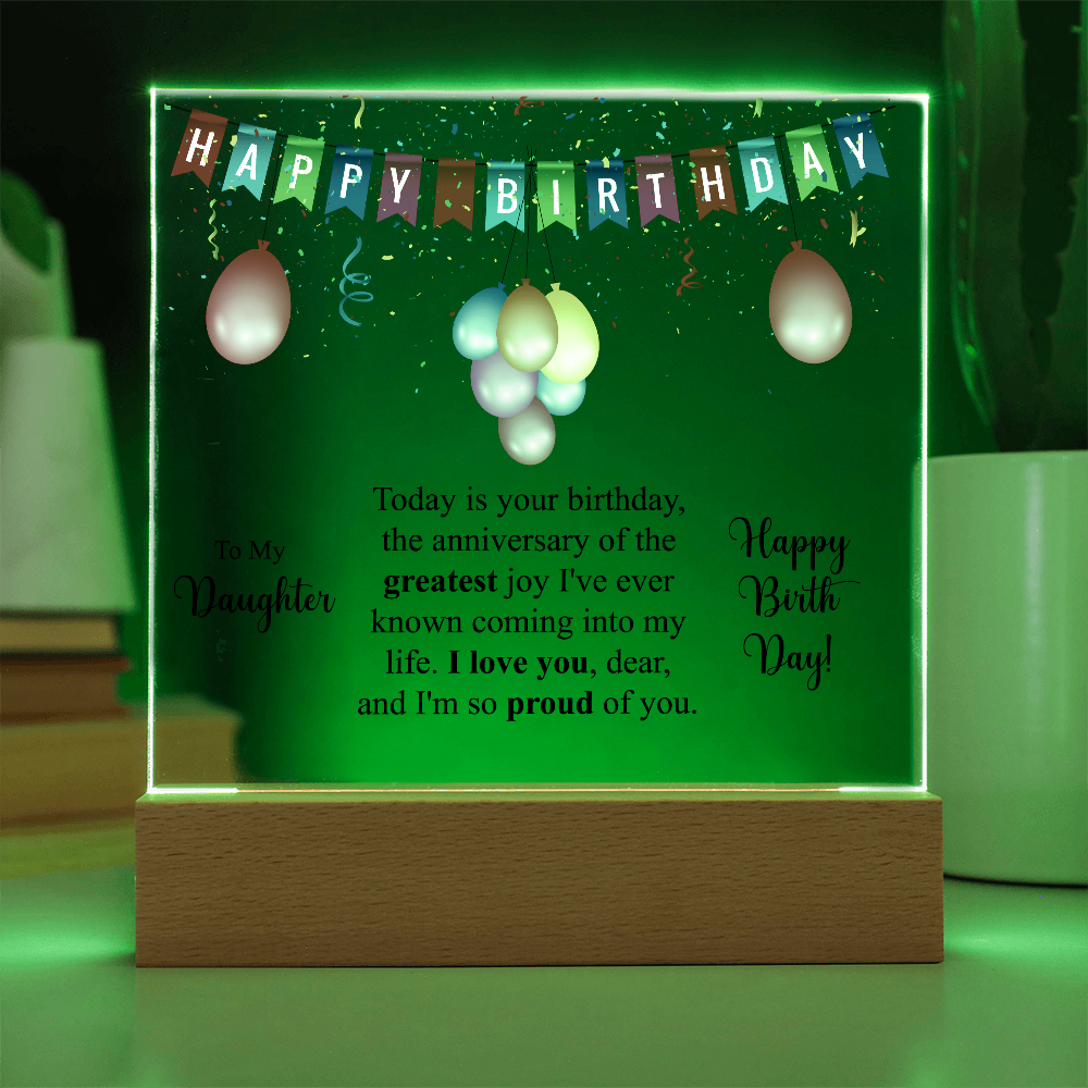 Acrylic Square Plaque For Birthday Gift