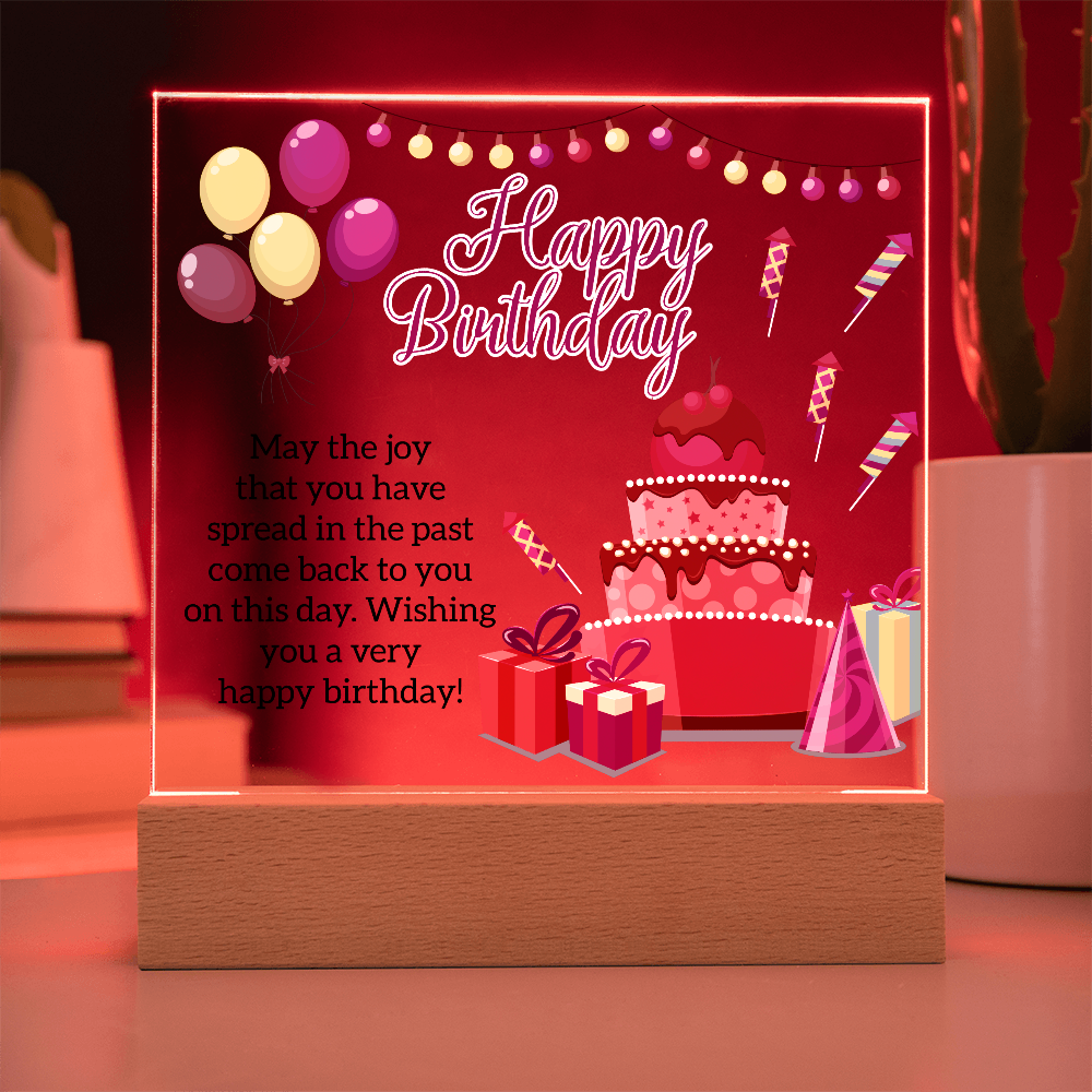 Acrylic Square Plaque For Birthday Gift