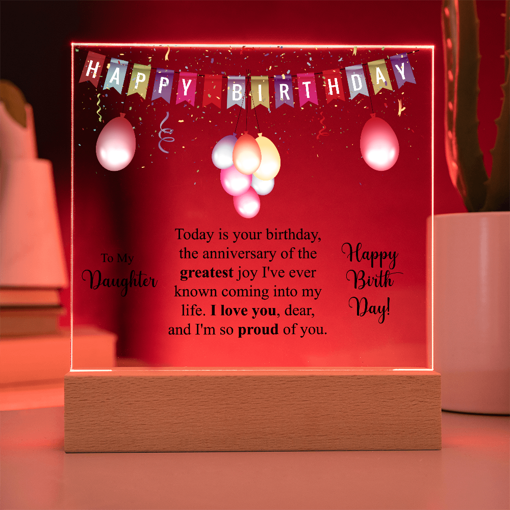 Acrylic Square Plaque For Birthday Gift