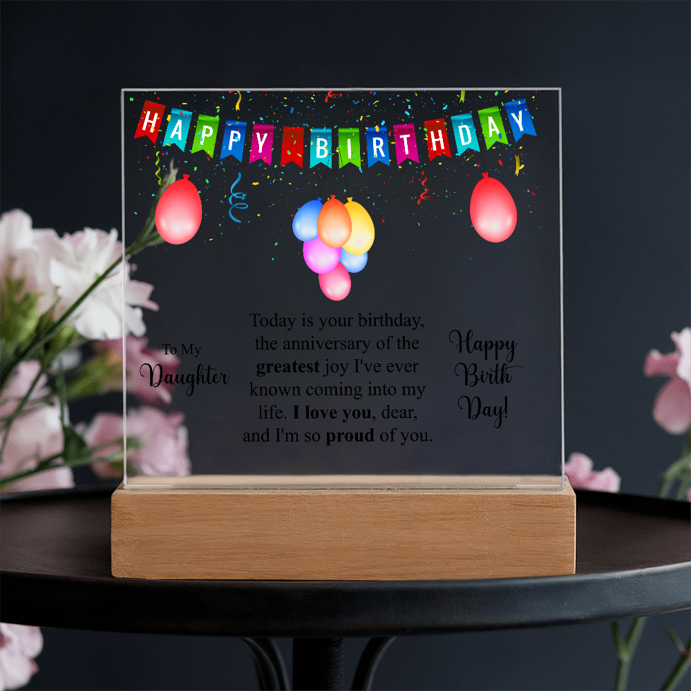 Acrylic Square Plaque For Birthday Gift