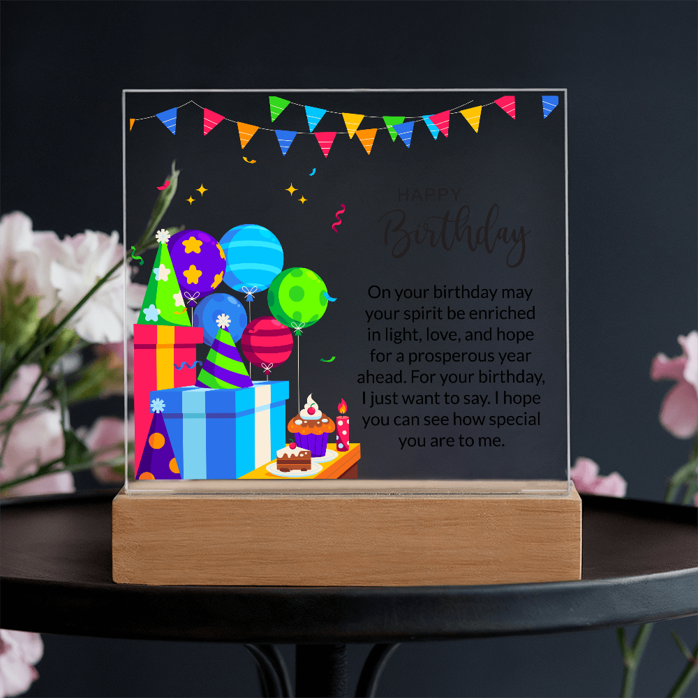 Acrylic Square Plaque For Birthday Gift