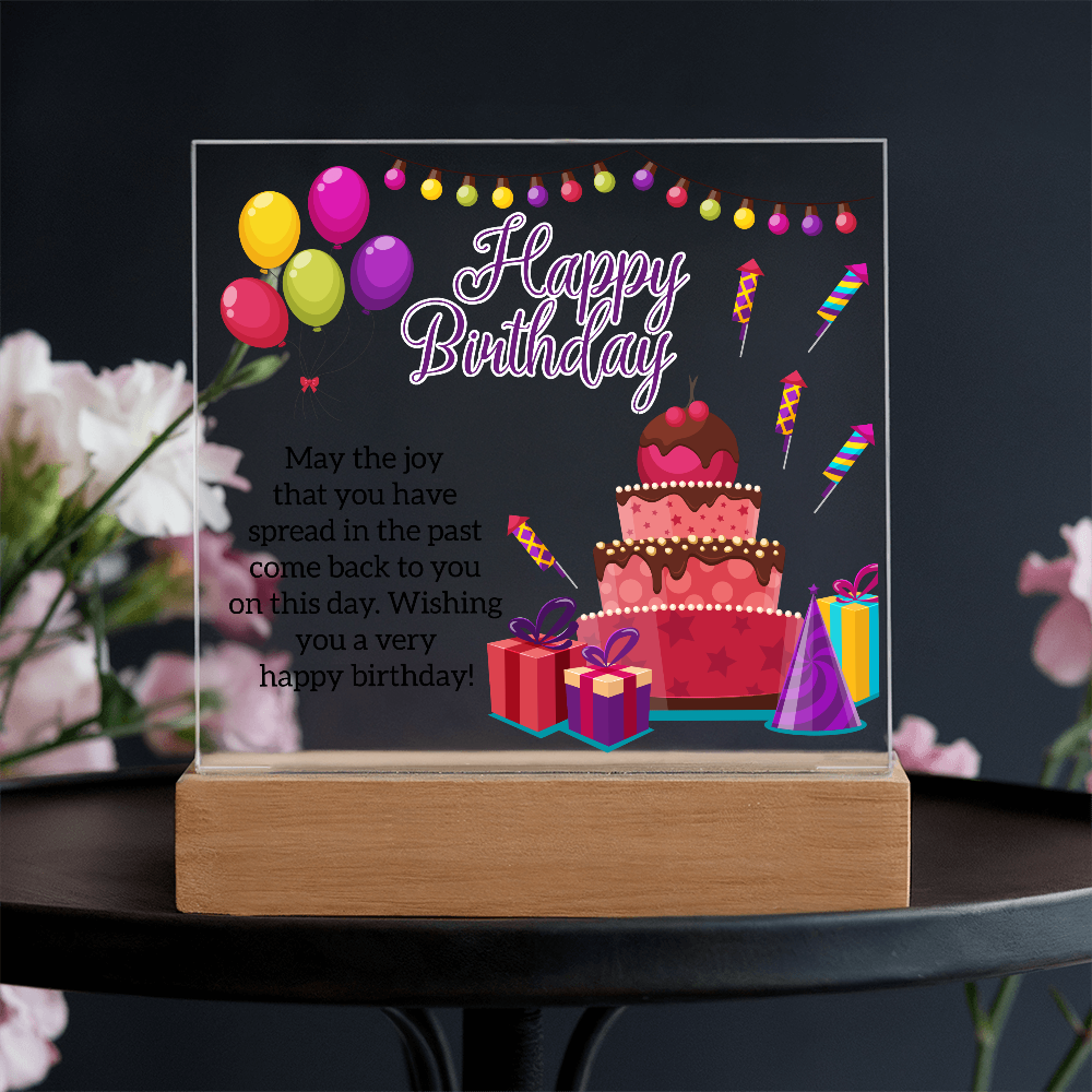 Acrylic Square Plaque For Birthday Gift