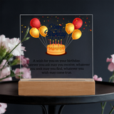 Acrylic Square Plaque For Birthday Gift