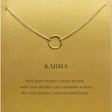 Gold Key Circle Necklace: Minimalist Infinity Pendant for Women