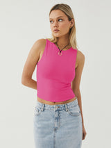 Round Neck Cropped Tank