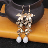 Alloy Flower Synthetic Pearl Earrings