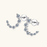 925 Sterling Silver Inlaid Moissanite Stud Earrings