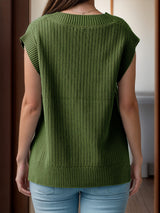 V-Neck Cap Sleeve Knit Vest