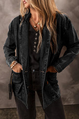 Pocketed Long Sleeve Denim Jacket