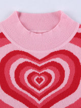 Heart Mock Neck Sweater Vest