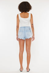 Kancan Distressed Button Fly Denim Shorts