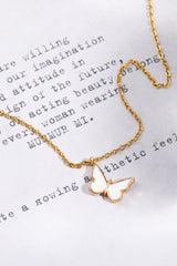 Butterfly Pendant Copper 14K Gold-Plated Necklace