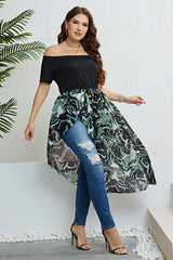 Honey Plus Size Off-Shoulder Asymmetrical Hem Dress