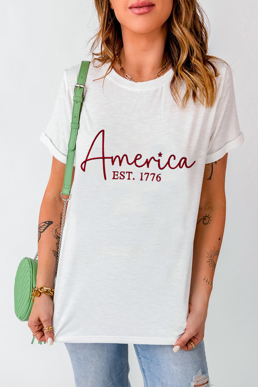 Letter Graphic Round Neck Short Sleeve T-Shirt