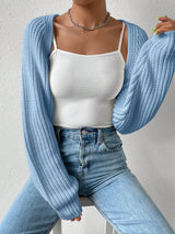 Honey Open Front Long Sleeve Cropped Cardigan