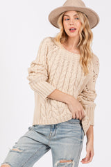 SAGE + FIG Cable-Knit Long Sleeve Sweater