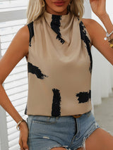 Perfee Cowl Neck Sleeveless Blouse