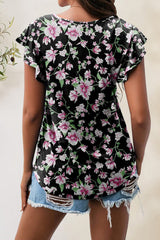 Printed Round Neck Short Sleeve T-Shirt