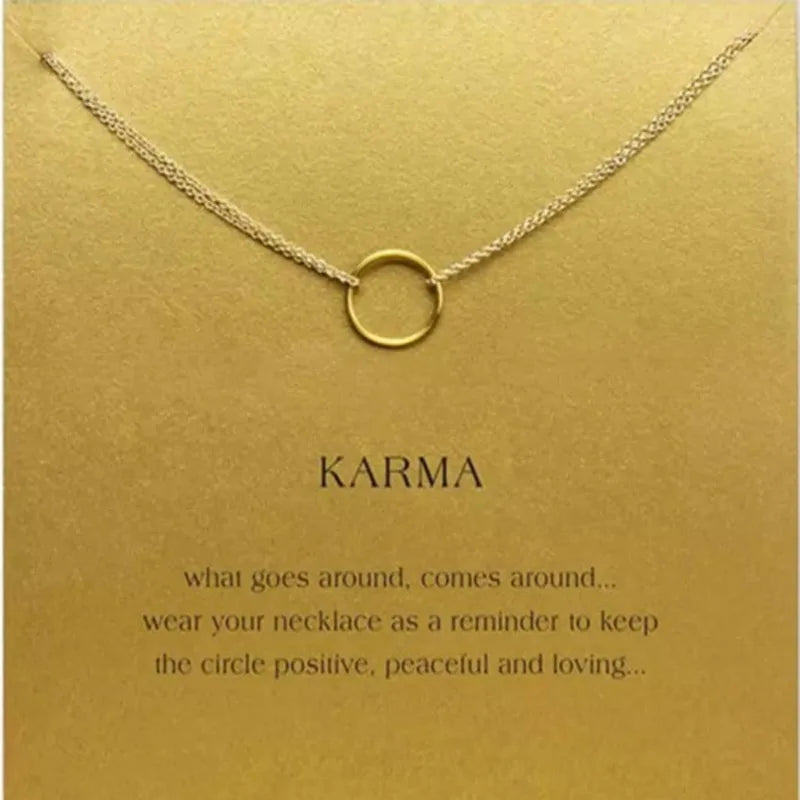 Gold Key Circle Necklace: Minimalist Infinity Pendant for Women