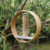 Wooden Circular Hanging Bird Feeder