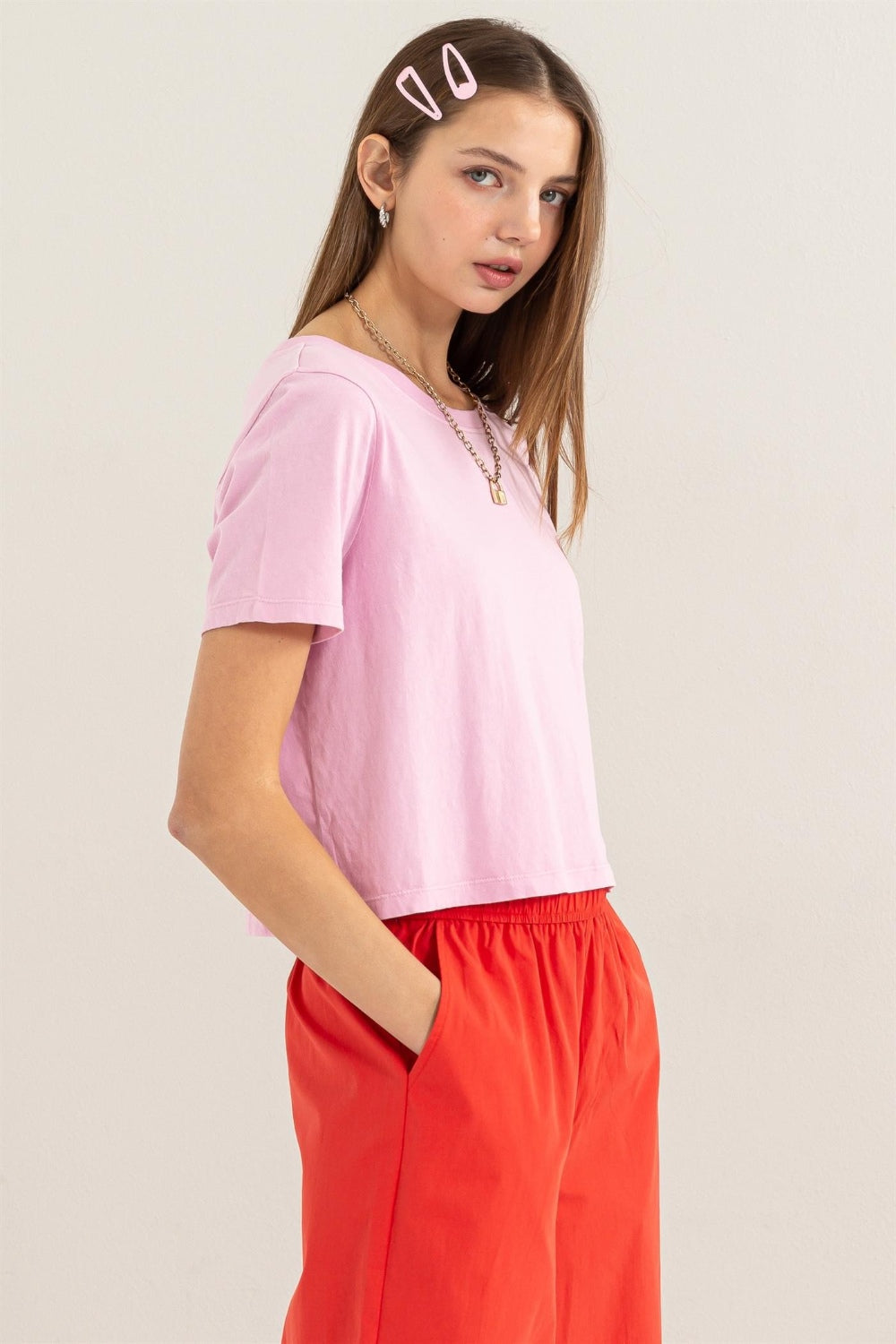 HYFVE Round Neck Cropped T-Shirt