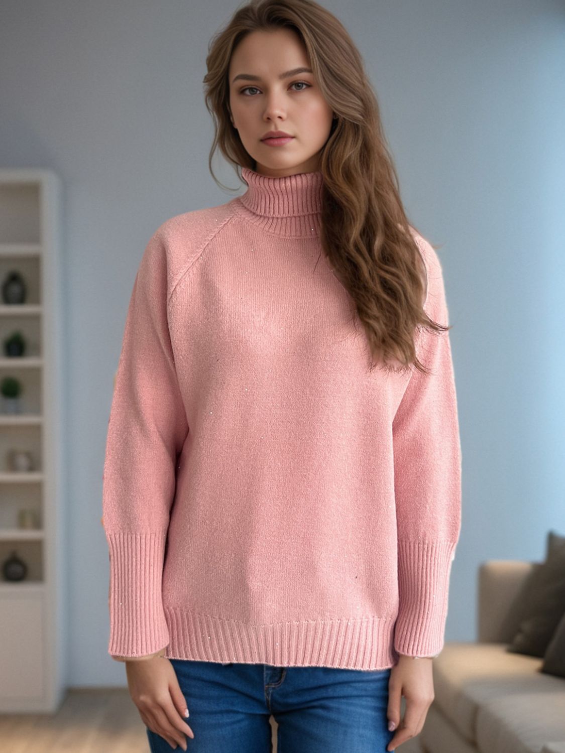 Turtleneck Raglan Sleeve Sweater