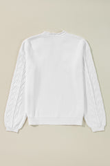 Daisy Notched Long Sleeve Sweater