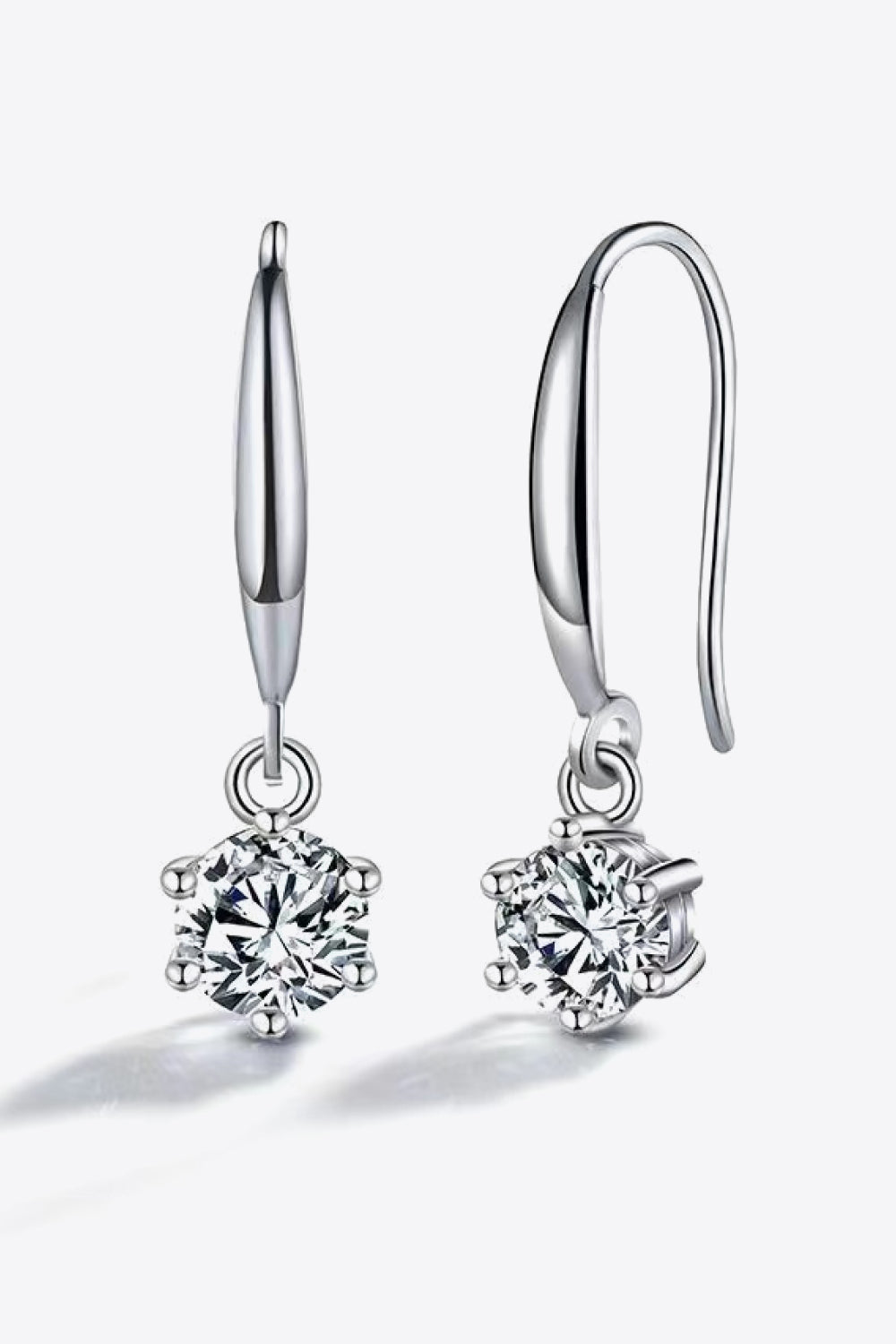 2 Carat Moissanite 6-Prong Drop Earrings