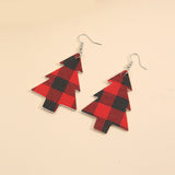 Christmas Tree PU Leather Dangle Earrings