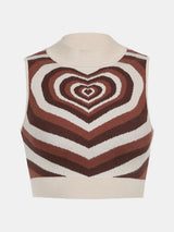 Heart Mock Neck Sweater Vest