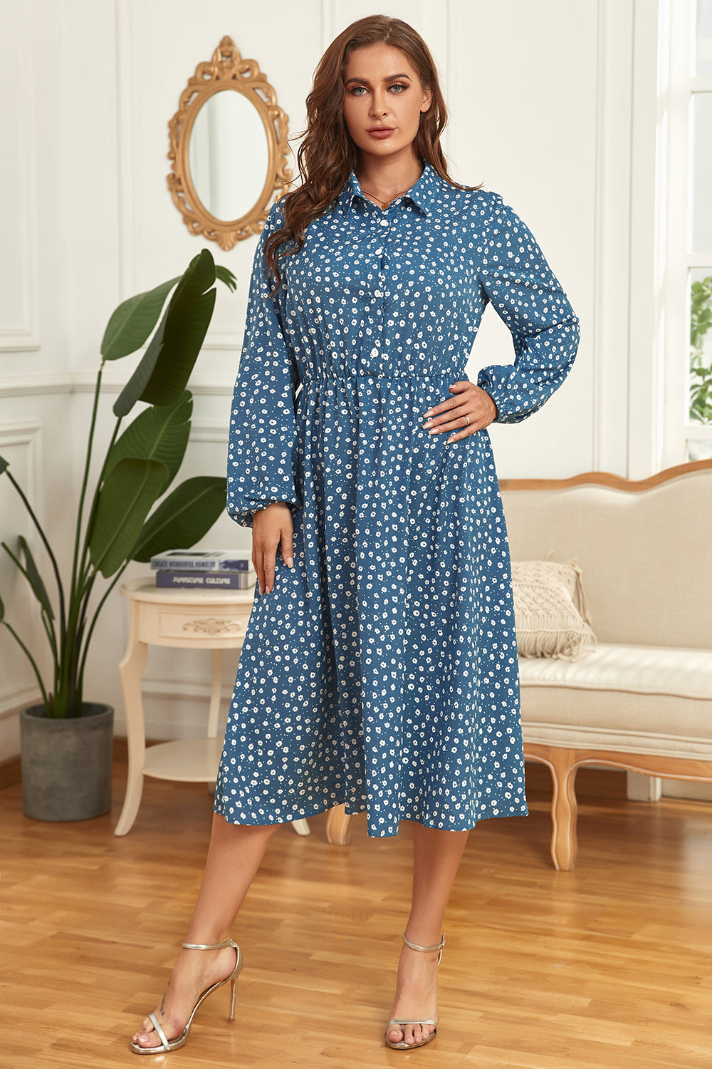 Honey Plus Size Long Sleeve Shirt Dress