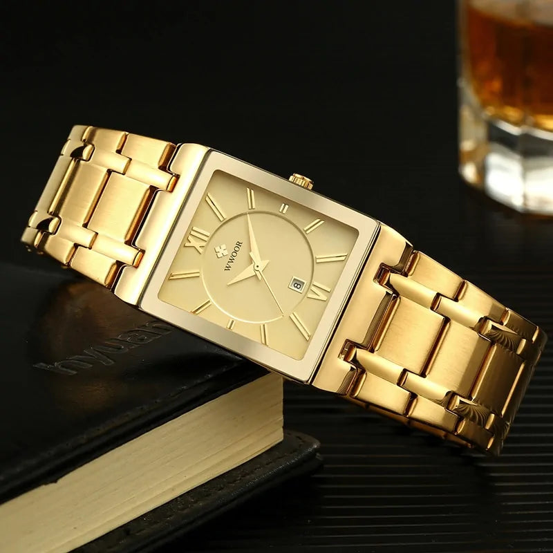 WWOOR Gold Square Men's Quartz Watch