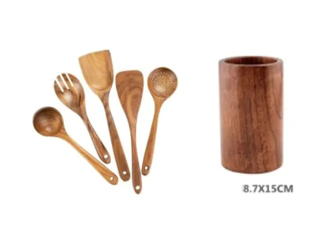 7-Piece Wooden Kitchen Utensil Set