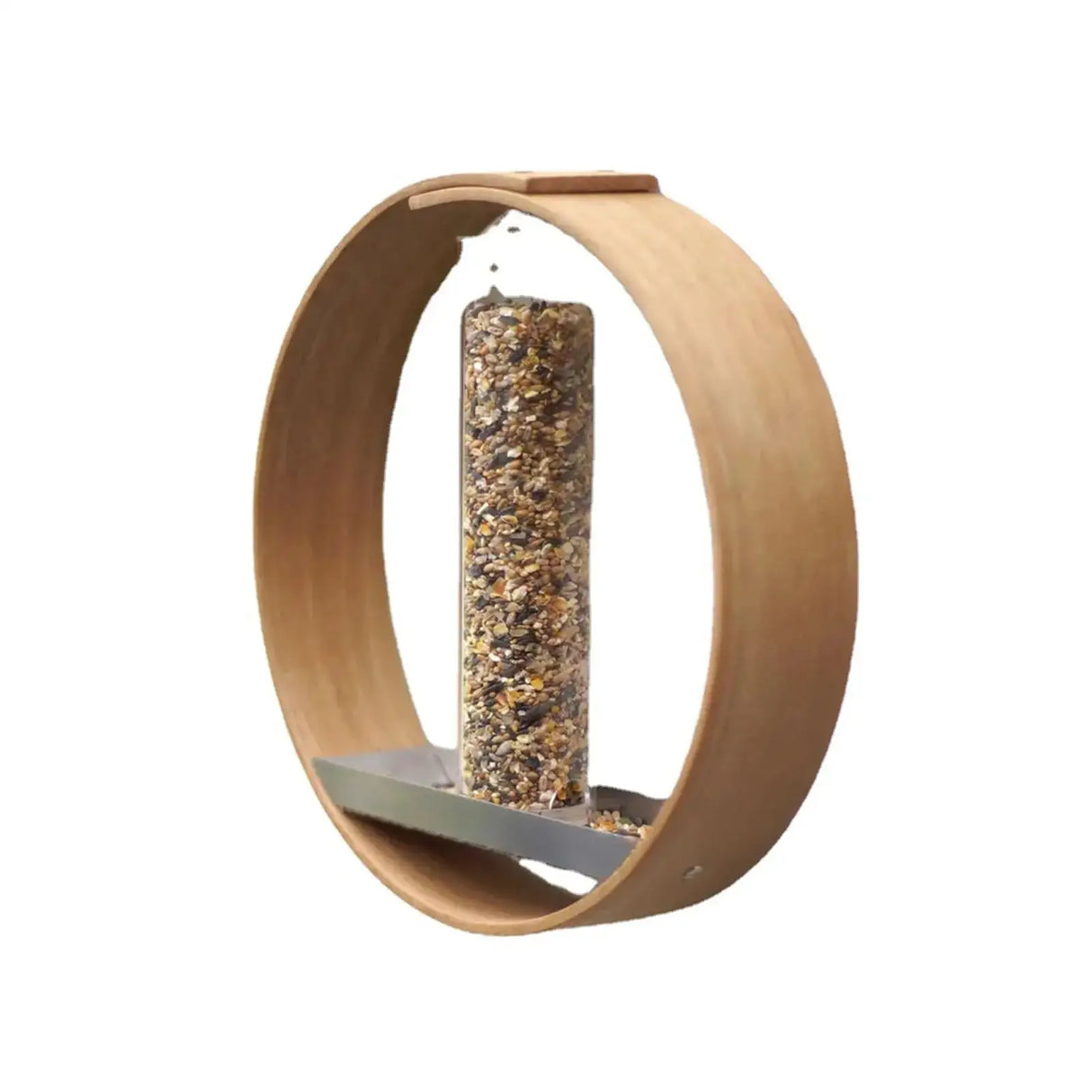 Wooden Circular Hanging Bird Feeder