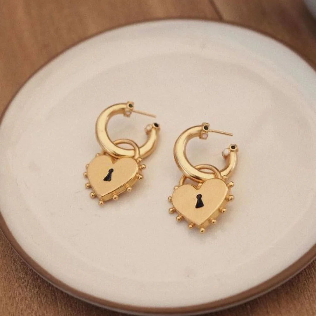 Locked Heart Earrings