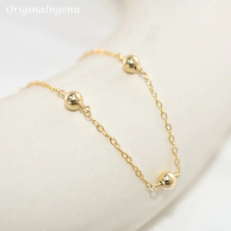 Handmade Gold Filled Beads Bracelet