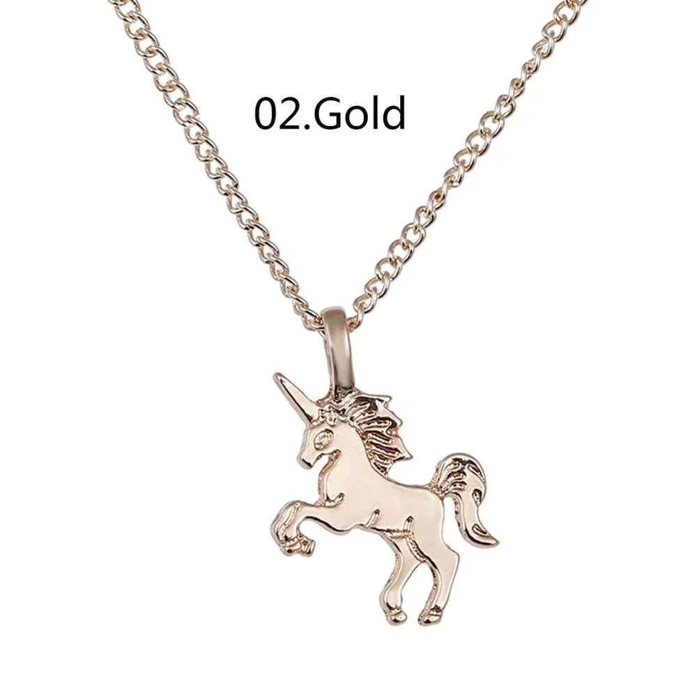 Gold Unicorn Pendant Necklace